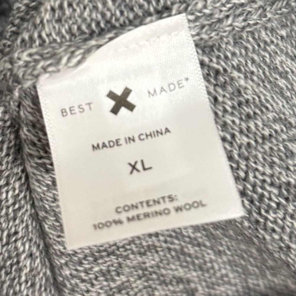 Best Made Co. Bubble Knit 100% Merino Wool Crewneck Gray Sweater | XL - Picture 3 of 5